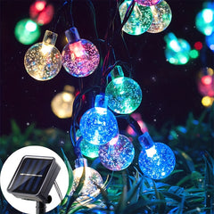 Solar String Lights Outdoor 100 Led Crystal Globe Lights 8 Modes IP65 Waterproof