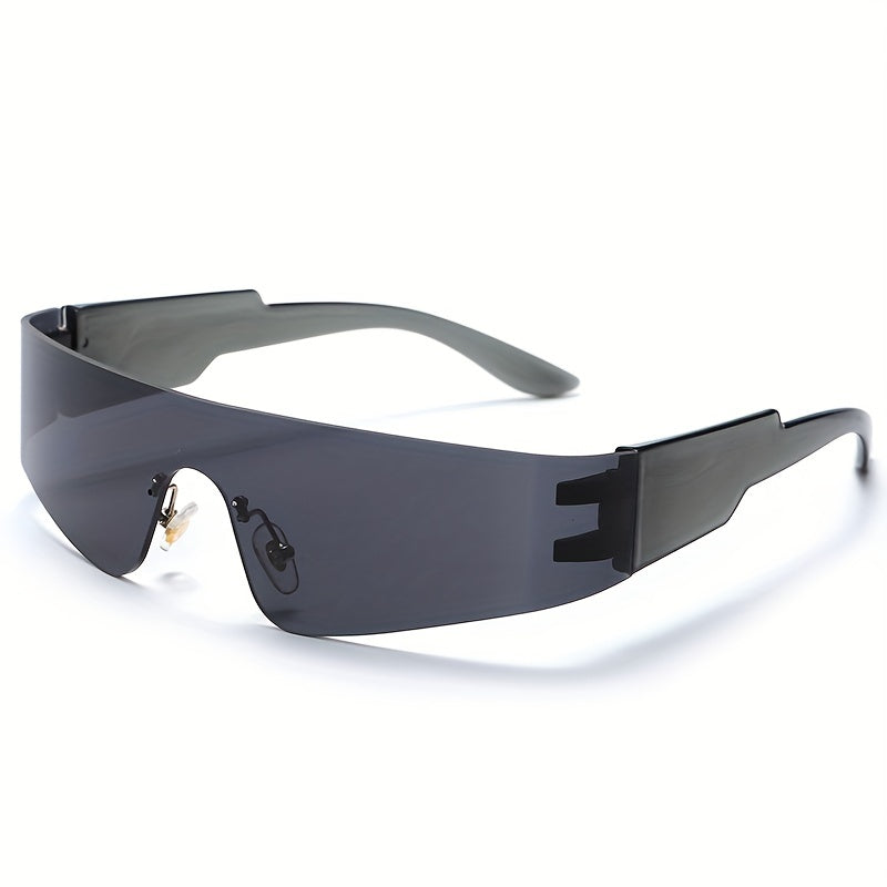 Y2K Rimless Sunglasses Futuristic Cyberpunk UV400
