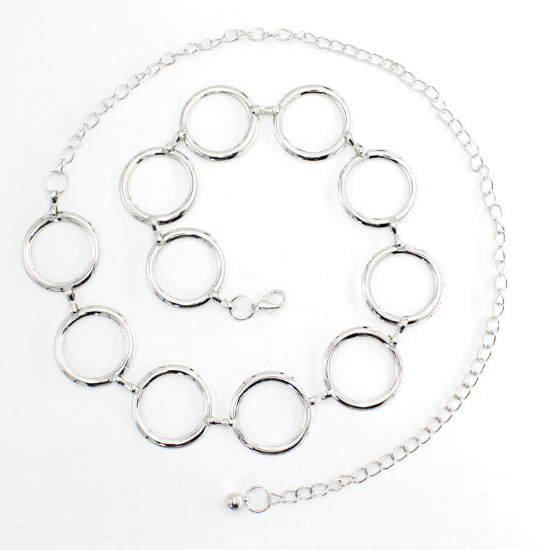 Women's Metal Belt Dress Decorative Belt Slim Waist Ring Chain