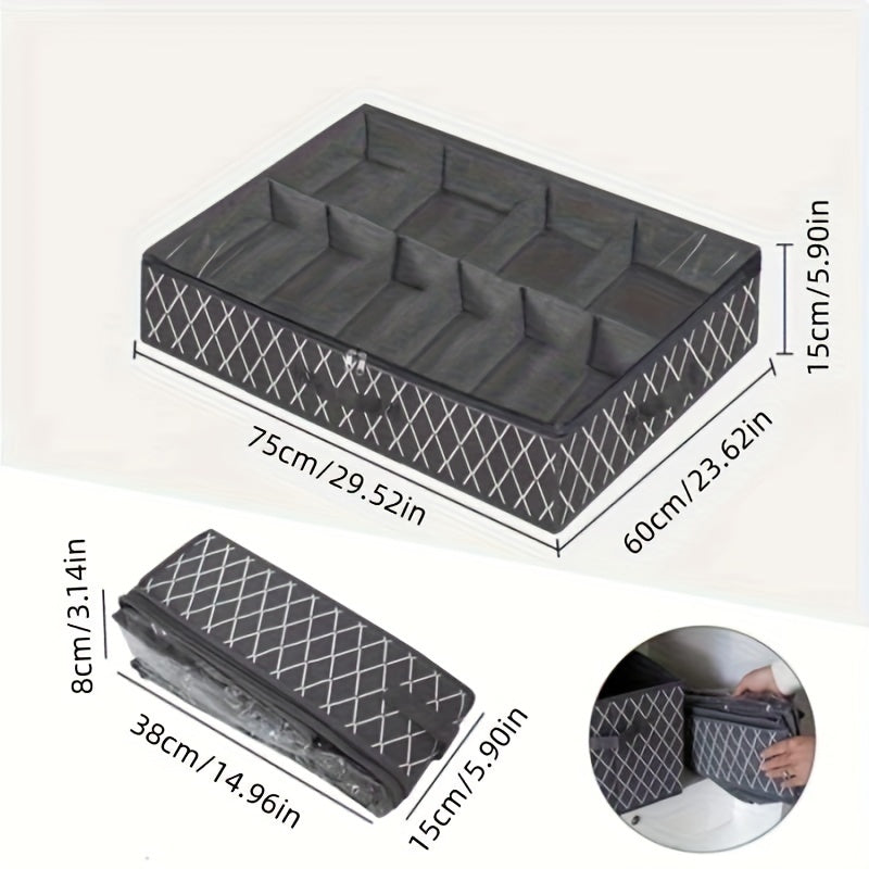 Geometric Pattern Underbed Shoes Bag Dustproof Organizer