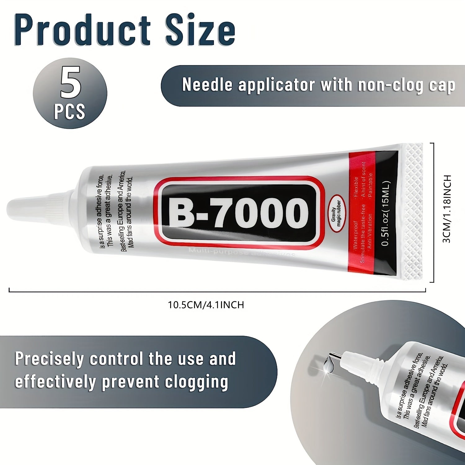 5pcs 15 Ml B 7000 Craft Glue For Jewelry Making Liquid Fusion Glue