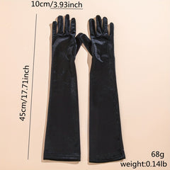 Velvet Long Gloves Solid Vintage Women Dress Gloves