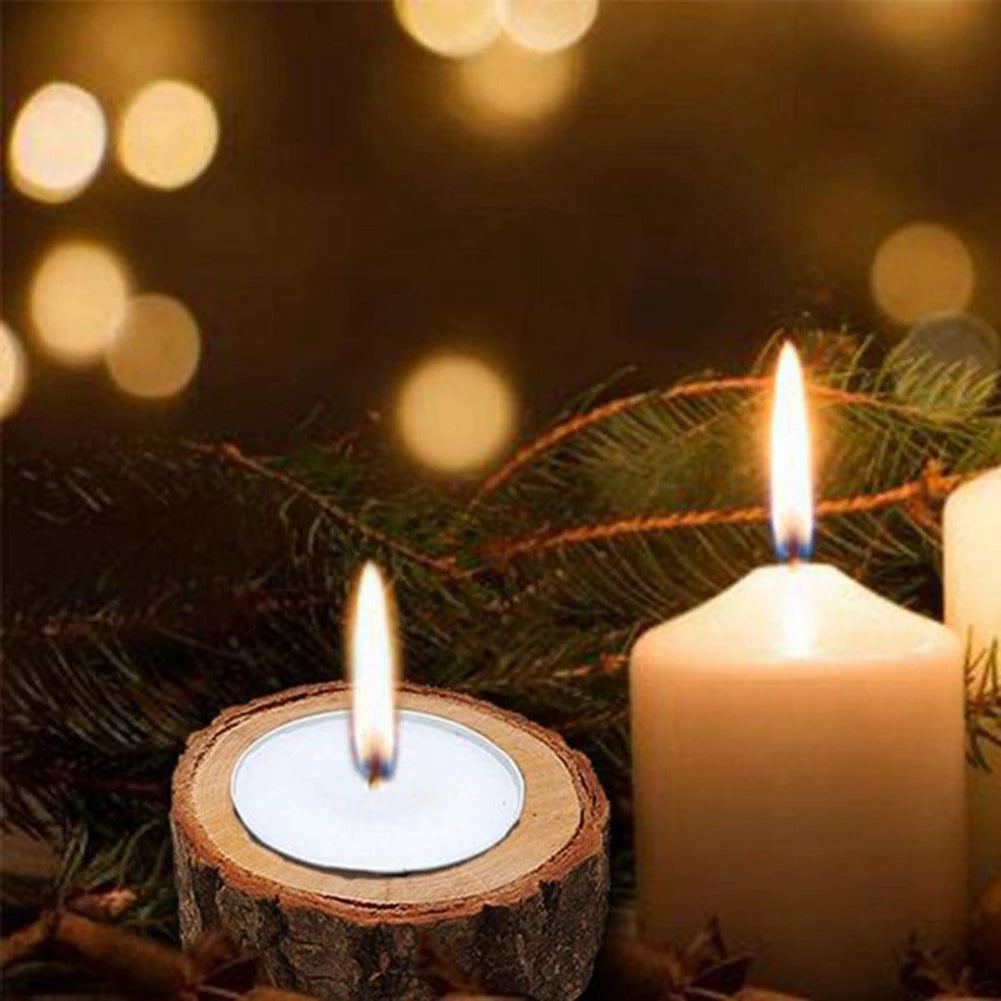 24Pcs Wooden Candle Holder for Wedding Party, Home Decor