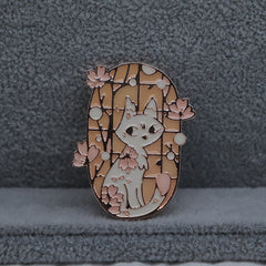 Funny Cartoon Cat Rose Anime Pin for Backpacks