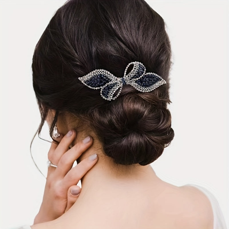 Bow & Rhinestone Hair Clip Barrette Headwear Hair Accessory