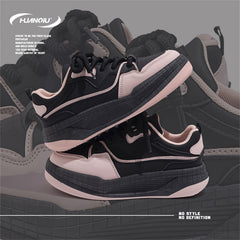 HUANQIU Lace-up Non-slip Skate Shoes Height Increased Sneakers