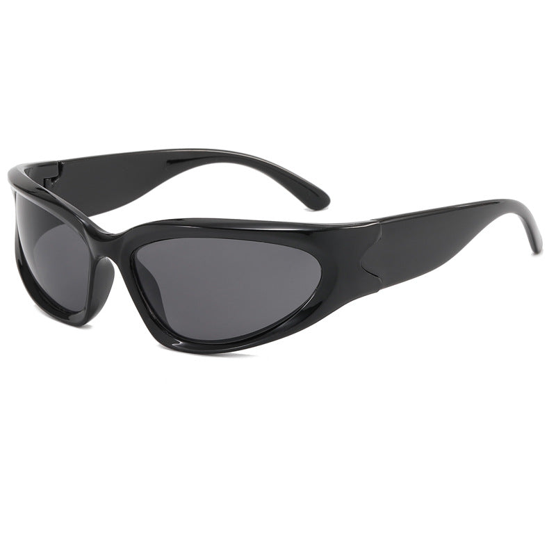 Y2K Wrap Around Sunglasses Women Futuristic Sports Oval Stylish