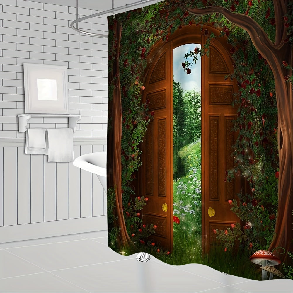 Fantasy Garden Shower Curtain with 12 Hooks