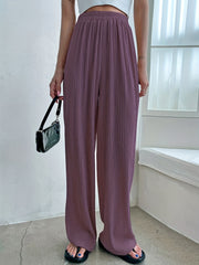 High Waist Wide Leg Pants Solid Casual Every Pants Women's Clothing