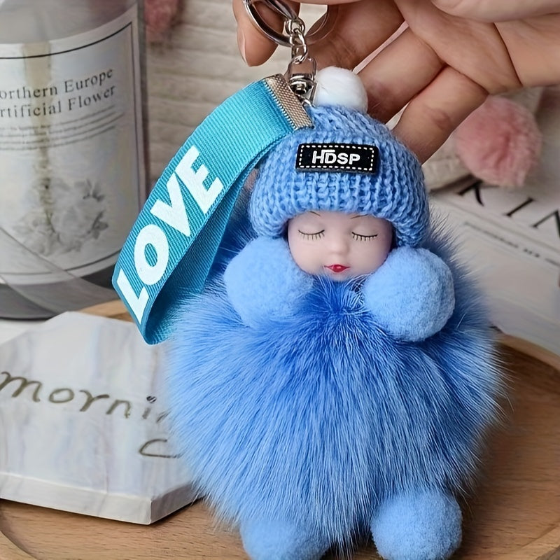 Plush Doll Hairball Pendant Bag Charm Keychain