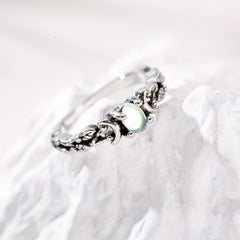 Men's Silvery Faux Moonstone Ring - Delicate Design