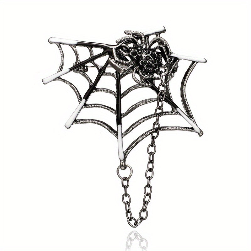 Spider Web Chain Brooch Pin