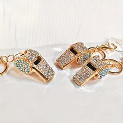 Rhinestones Whistle Keychain Bag Decorative Ornament