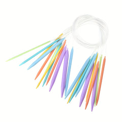 12pcs Soft Plastic Tube Round Knitting Needle Set 3.5mm-12mm Random Needle Croch