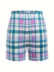  Plaid Print Peplum Top & Shorts Set