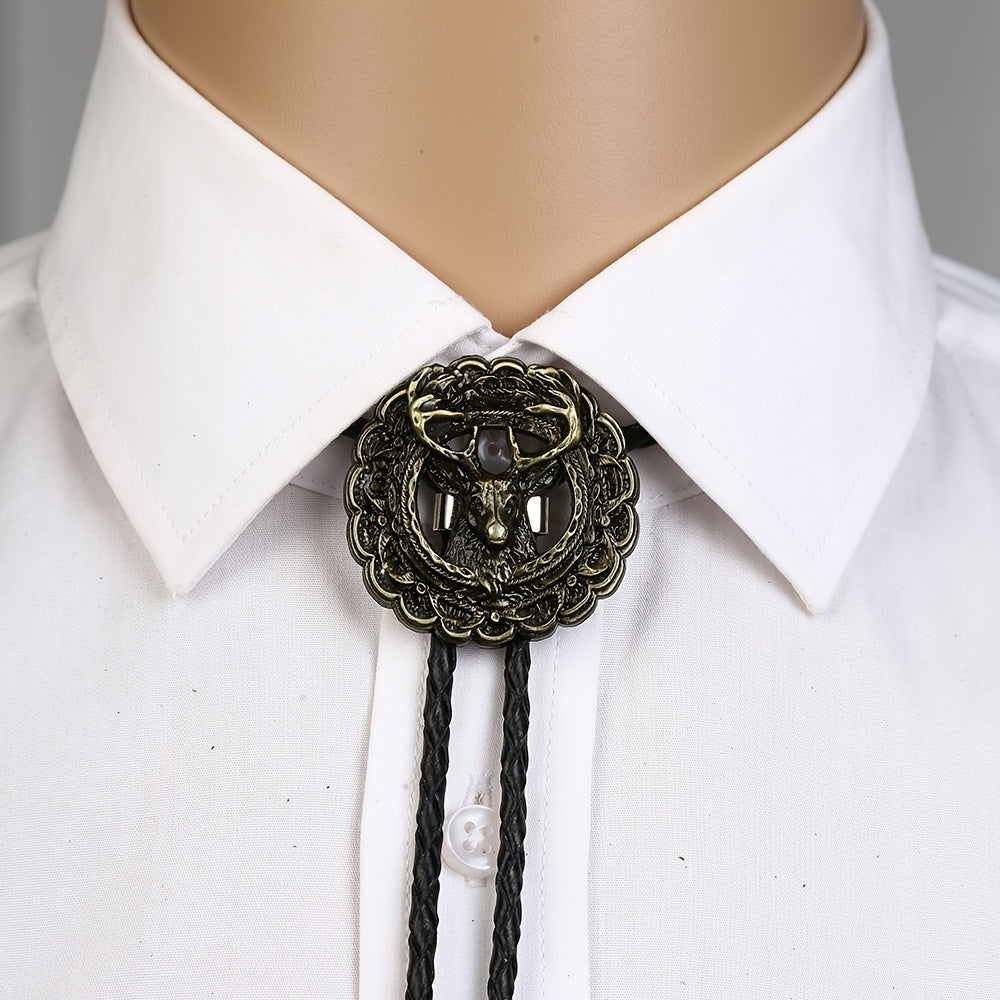 Novelty Metal Deer Head Necktie Necklace Youth Leisure Electroplating Tie