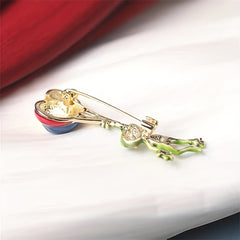 Funny Balloon Frog Brooches Colorful Balloons Pin Travel Gift