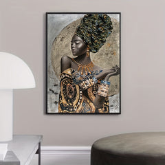 Abstract Canvas African Woman Graffiti Painting Wall Art