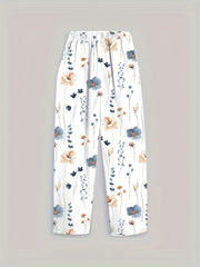 Floral Print Straight Leg Pants Spring & Summer Women's Clothing
