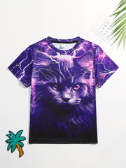 Boy's Galaxy & Cartoon Graphic T shirt 3D Digital Print Active Slightly Stretch