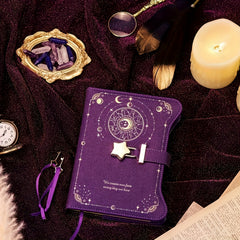 Enchanted Matte Diary B6 Size Lock & Key Purple Cover