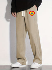 Heart Pattern Joggers Men's Casual Loose Fit Pants