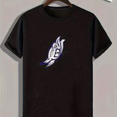 Butterfly Pattern Print Men's Sports T-shirt Graphic Tee