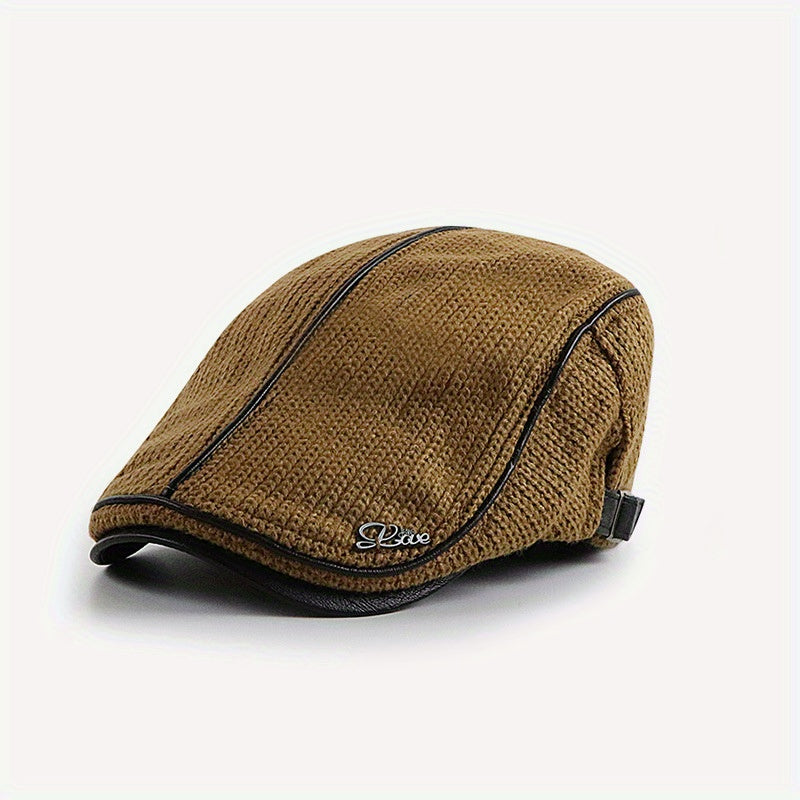 Knitted Newsboy Caps For Men Beret Hat Cabbie Golf Cap