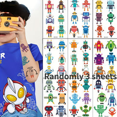 Spaceship Unicorn Robot Tattoo Stickers Waterproof
