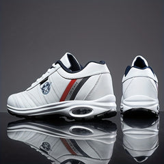 Men's Air Cushioned Lace up Sneakers Shock Absorbing Athletic Shoes
