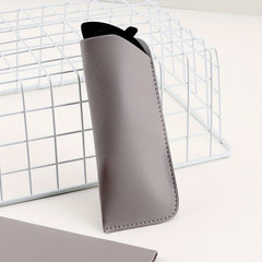 Stitch Detail Glasses Bag PU Leather Makeup Holder