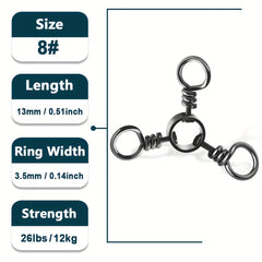 Stainless Steel 3-Way Swivel Fishing Tackle 25pcs
