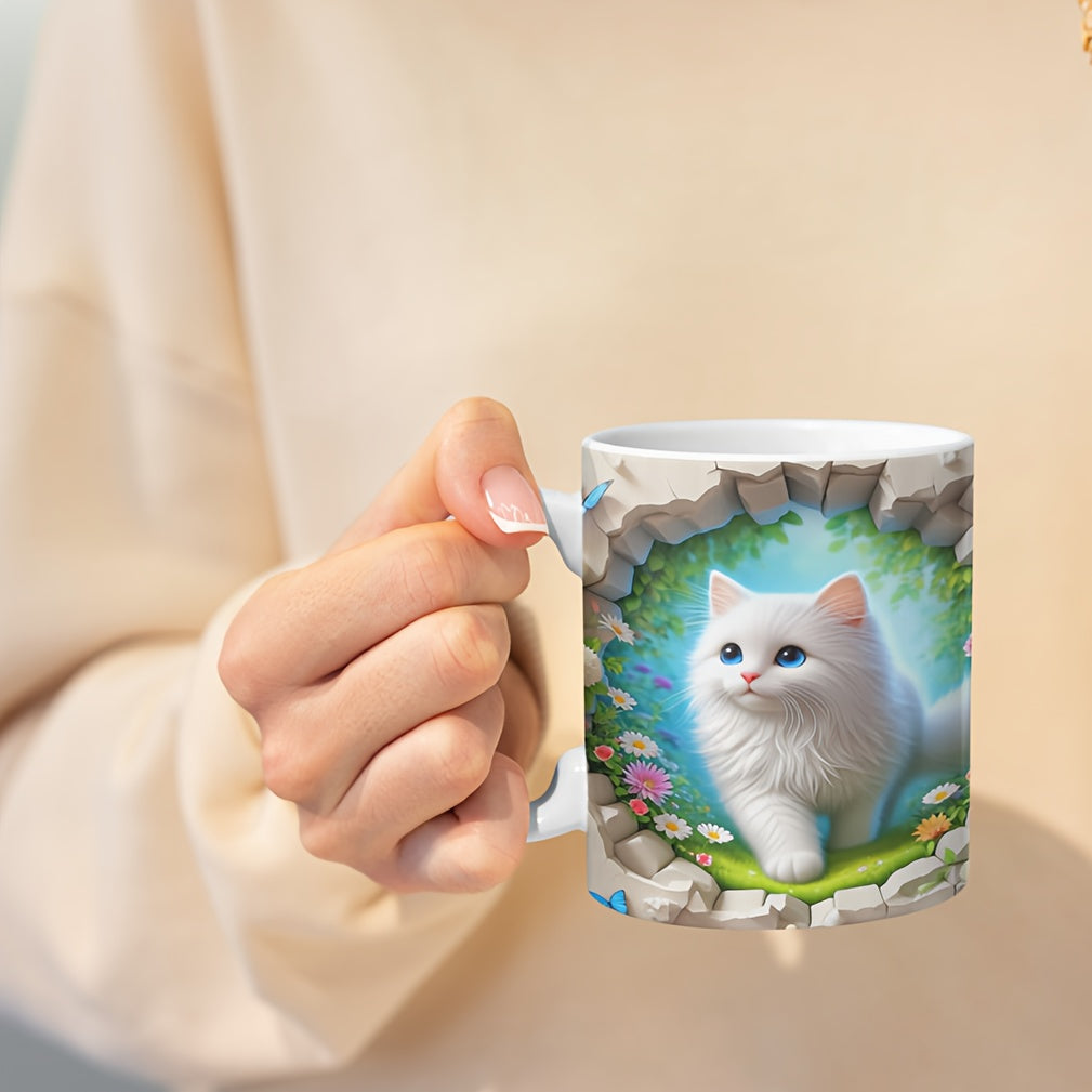 Adorable Cat from Time Space Rift UV DTF Sticker for Cups Waterproof
