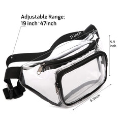 Clear Pack Waterproof Waist Bag Purse Transparent Adjustable Belt Bag