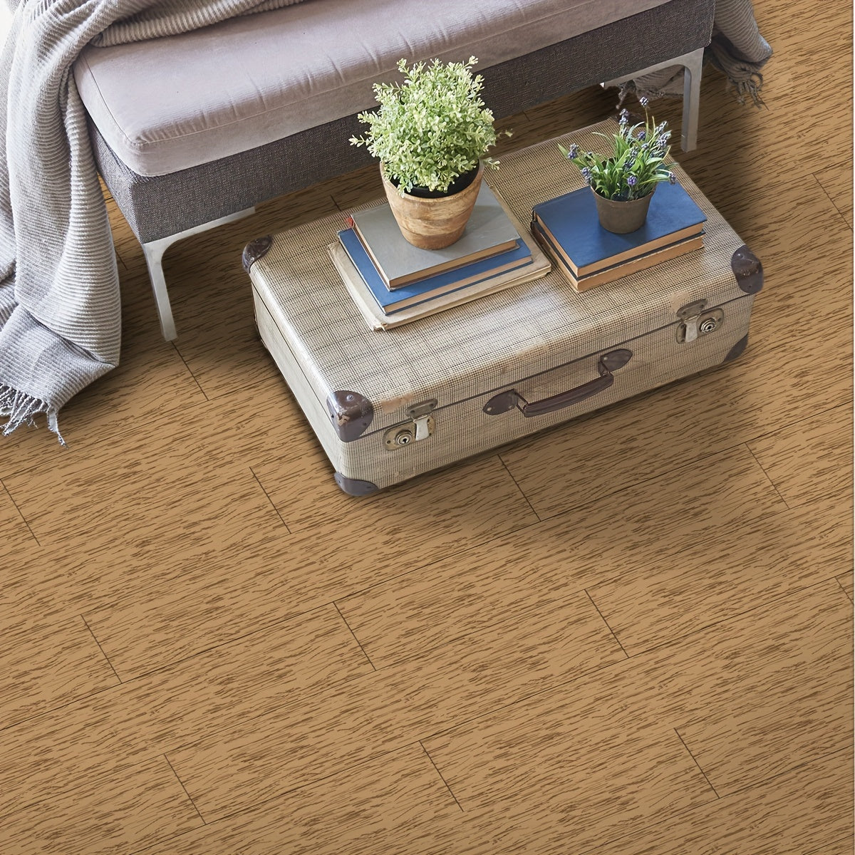 Wood Grain Pattern Floor Stickers Waterproof Non-slip Tile Stickers