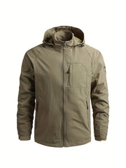 Men's Waterproof Windproof Hooded Jacket Zipper Windbreaker
