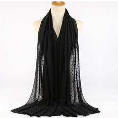 Chiffon Hijab Dotted Scarf Casual Shawl Bandana