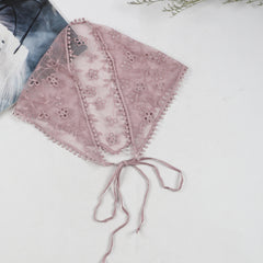 Floral Embroidery Triangle Scarf Lace Hollow Out Head Covering Bandana Neckerchi