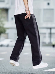 Men's Casual Distressed Straight Leg Jeans with Pockets