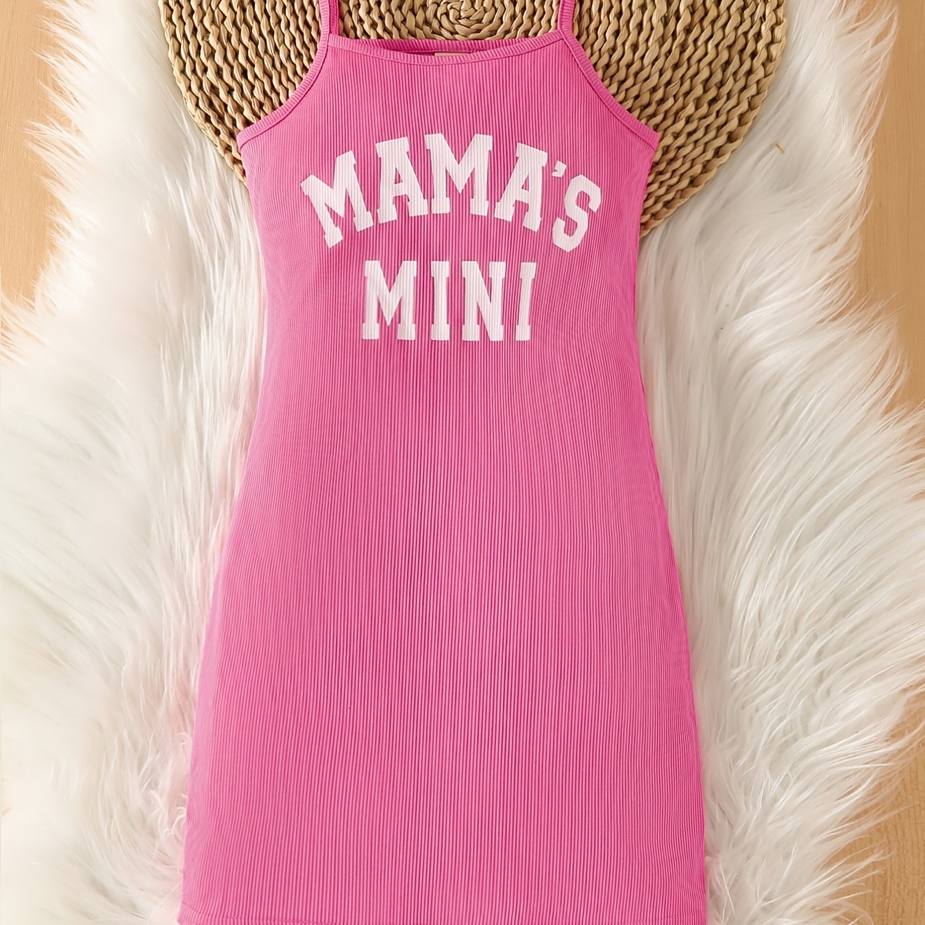 Ribbed Knit ''Mama's Mini'' Bodycon Cami Dress for Summer
