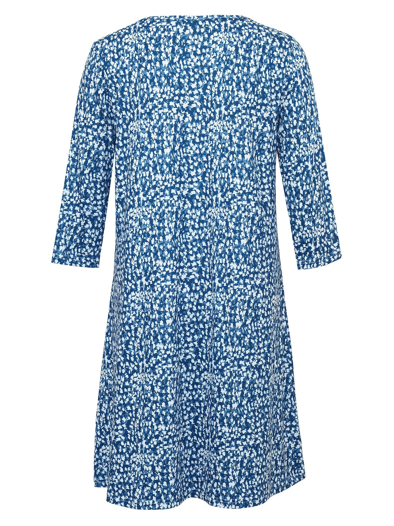  Boho Dress Women's Allover Print V Neck Slight Stretch Mini Dress