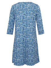  Boho Dress Women's Allover Print V Neck Slight Stretch Mini Dress