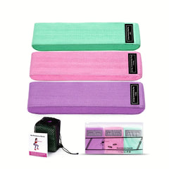 3pc Yoga Resistance Bands for Hip Lifting & Strength Train