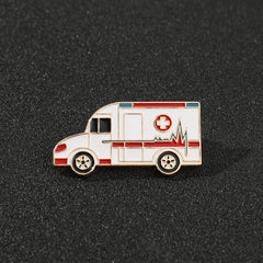 Car Shape Enamel Brooch Pin Ambulance Lapel Pin For Clothes Hat Backpacks
