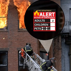 5pcs Emergency Alert Pet & Personnel Window Stickers Fire Alarm