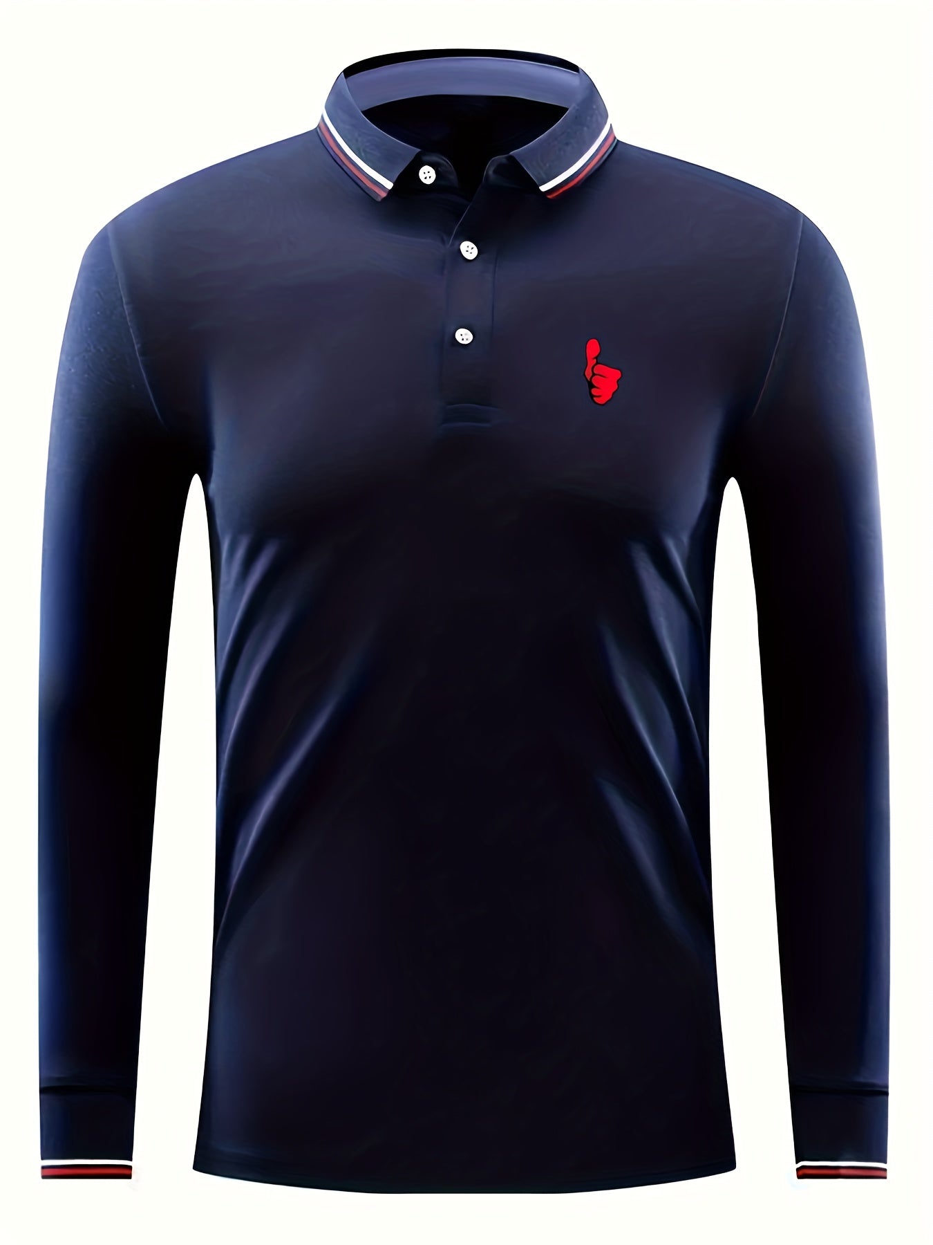 Men's Lightweight Polo Shirt Long Sleeve Button Up