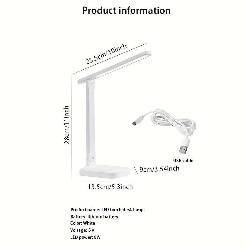 Adjustable LED Lamp for Eye Protection Touch Control USB Charging