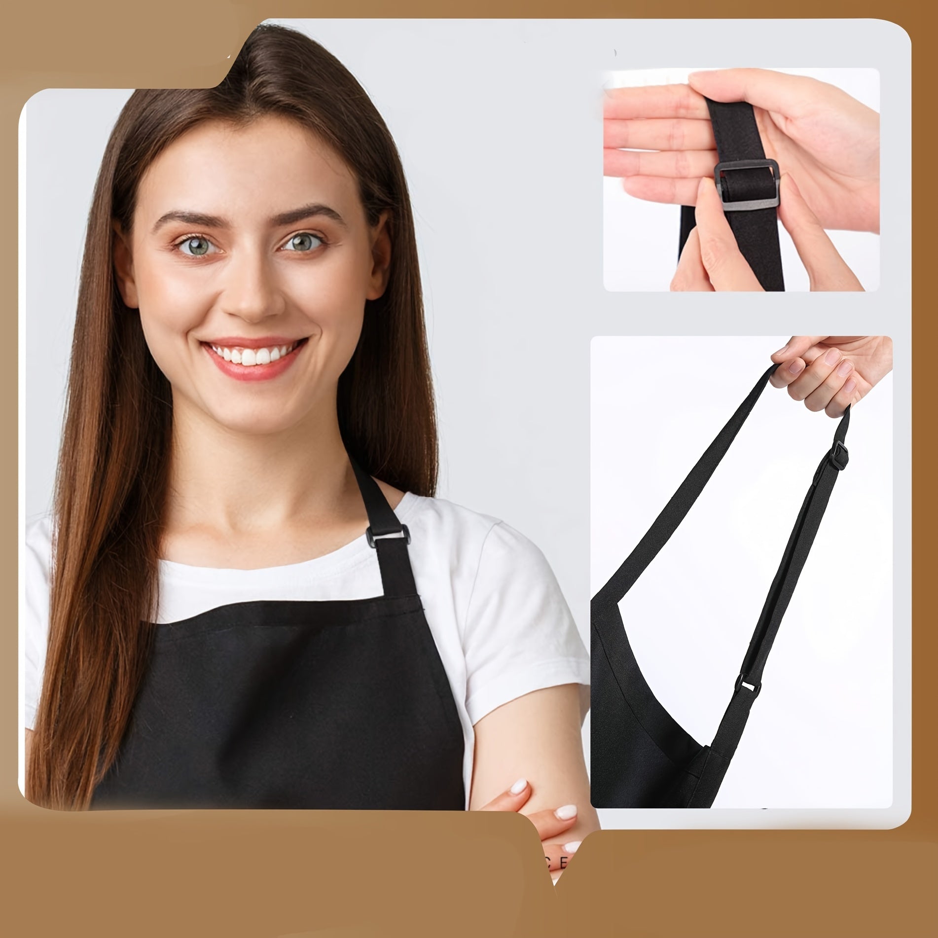 Polyester Apron Unisex Adjustable Cooking Apron Household Solid Apron