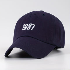 1987 Embroidered Baseball Cap Unisex Dad Hat Adjustable Couple Sun Hat