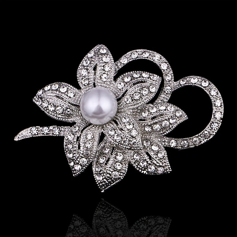 Faux Pearl Flower Brooches Pins Gorgeous Clothing Decor